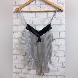 Vintage Black and White Striped Bodysuit Camisole